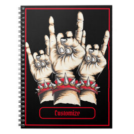 Personalisierte schwarze Hörner auf Notizblock