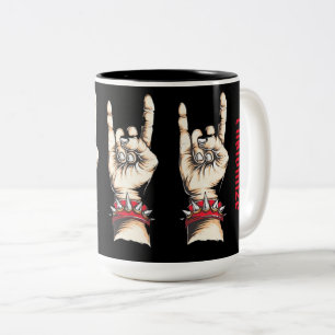 Personalisierte schwarze Hörner hoch Zweifarbige Tasse