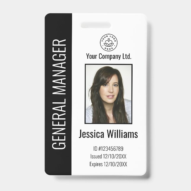 Personalisierte schwarze ID für Firmenmitarbeiter Ausweis (Vorderseite)