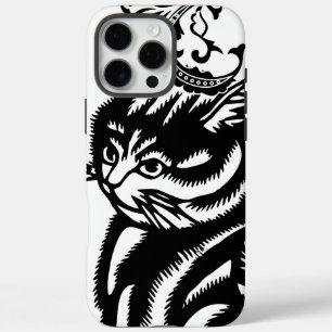 Personalisierte Schwarze Katze iPhone 16 Pro Max Hülle