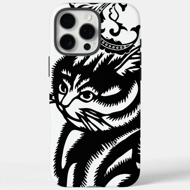 Personalisierte Schwarze Katze Case-Mate iPhone Hülle (Rückseite)