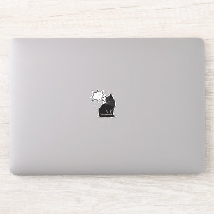 Personalisierte Schwarze Katze-Laptop-Aufkleber Aufkleber