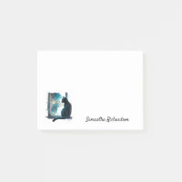 Personalisierte Schwarze Katze Moon Silhouette