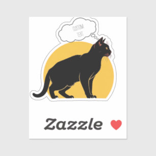 Personalisierte Schwarze Katze und Moon-Laptop-Auf Aufkleber