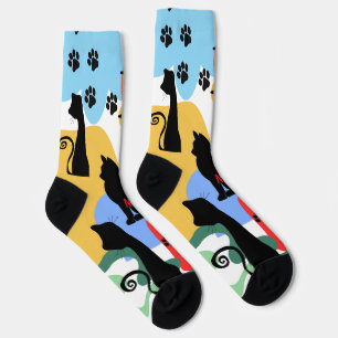 Personalisierte schwarze Katzennamens-Socken Süß Socken