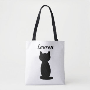 Personalisierte schwarze Katzensilhouette  