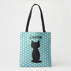 Personalisierte schwarze Katzensilhouette mit Punk