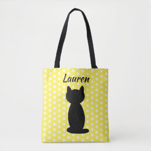 Personalisierte schwarze Katzensilhouette Punkte 