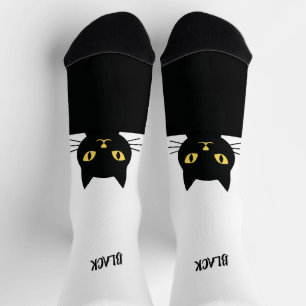 Personalisierte schwarze Katzensocken - Geschenk f Socken