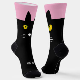 Personalisierte schwarze Katzensocken - Individuel Socken