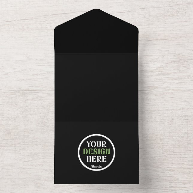 Personalisierte schwarze Logo-QR-Code-Geschäftsver All In One Einladung (Innen)