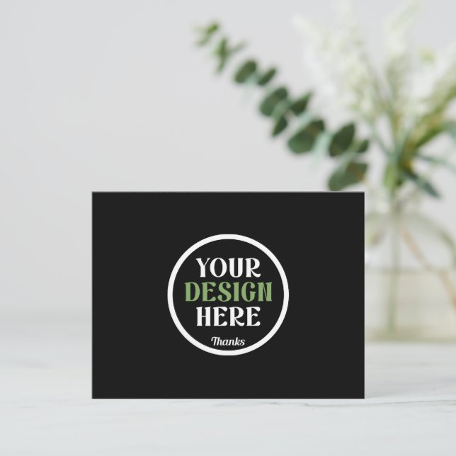 Personalisierte schwarze Logo-QR-Code-Geschäftsver Postkarte (Stehend Vorderseite)