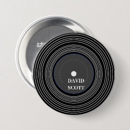 Personalisierte schwarze LP-Vinyl Button