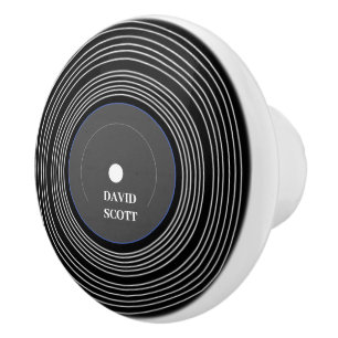 Personalisierte schwarze LP-Vinyl Keramikknauf
