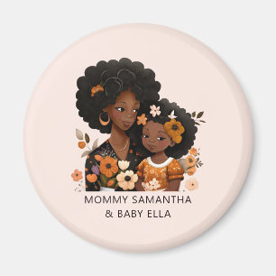 Personalisierte Schwarze Mama und Tochter (13) Magnet