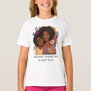 Personalisierte Schwarze Mama und Tochter (14) T-Shirt