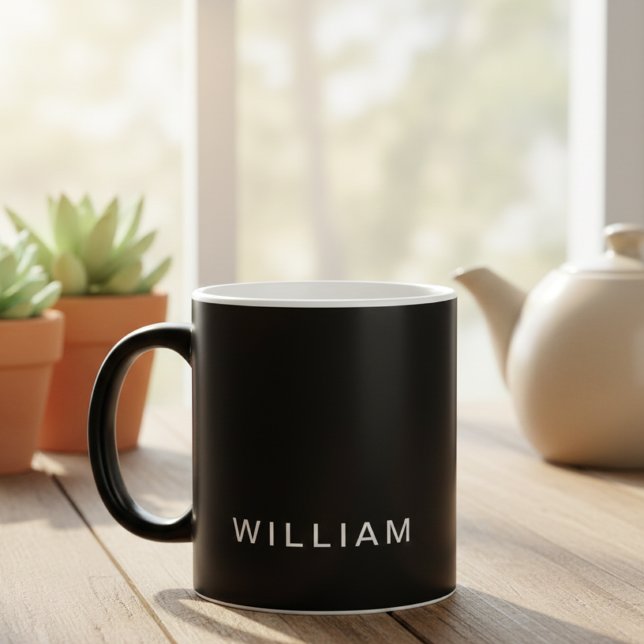 Personalisierte schwarze & Monogramm mit individue Verwandlungstasse (Von Creator hochgeladen)