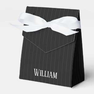 Personalisierte schwarze Nadelstreifen Geschenkschachtel
