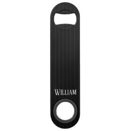 Personalisierte schwarze Nadelstreifen Speed Flaschenöffner