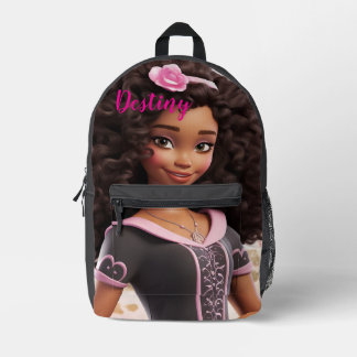 Personalisierte schwarze Puppe Bedruckter Rucksack