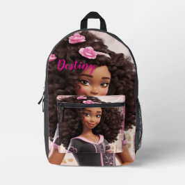 Personalisierte schwarze Puppe Bedruckter Rucksack