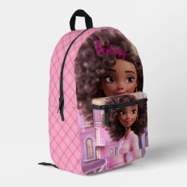 Personalisierte schwarze Puppe im Karomuster Bedruckter Rucksack