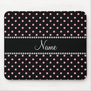 Personalisierte schwarze rosa Namensdiamanten Mousepad
