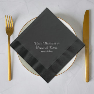 personalisierte schwarze Servietten mit Folie