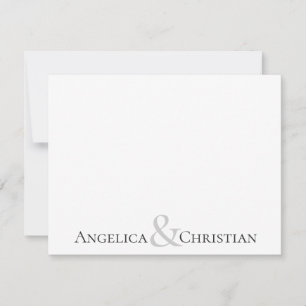 Personalisierte schwarze Streifen Paare Schreibtis Mitteilungskarte