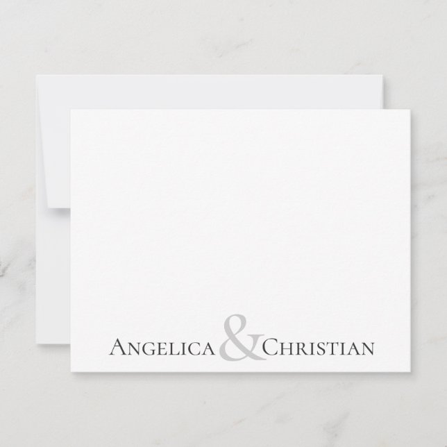 Personalisierte schwarze Streifen Paare Schreibtis Mitteilungskarte (Vorderseite)