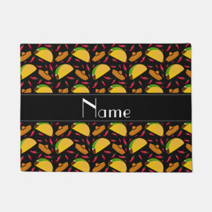 Personalisierte schwarze Tacos Fußmatte