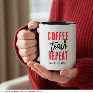 Personalisierte schwarze Typografie-Kaffeetasse fü Tasse