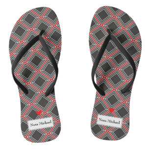 Personalisierte Schwarze u. Rot drehen Reinfälle Flip Flops