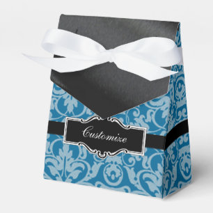 Personalisierte schwarze und Aquamarine Damaskus - Geschenkschachtel
