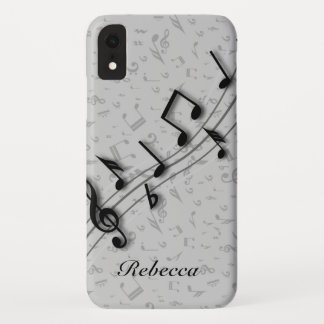 Personalisierte schwarze und graue musikalische Case-Mate iPhone hülle