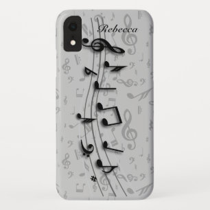 Personalisierte schwarze und graue musikalische Case-Mate iPhone hülle
