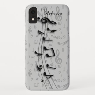 Personalisierte schwarze und graue musikalische Case-Mate iPhone hülle
