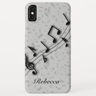 Personalisierte schwarze und graue musikalische Case-Mate iPhone hülle