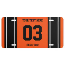 Personalisierte schwarze und orangefarbene Sportst