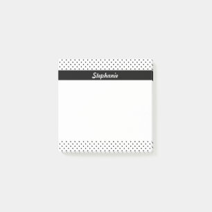 Personalisierte schwarze und weiße Polka-Punkte Post-it Klebezettel