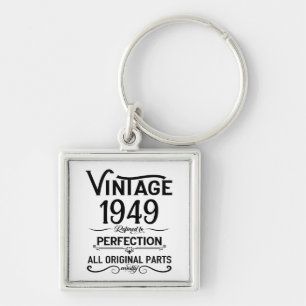 Personalisierte schwarze Vintage-75-Geburtstagsfei Schlüsselanhänger