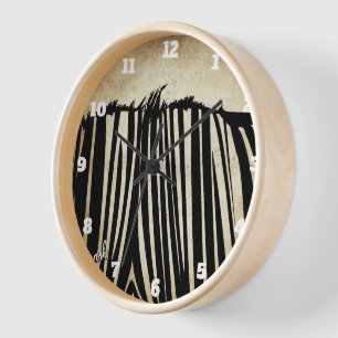 Personalisierte schwarze Zebra-Wanduhr Wanduhr
