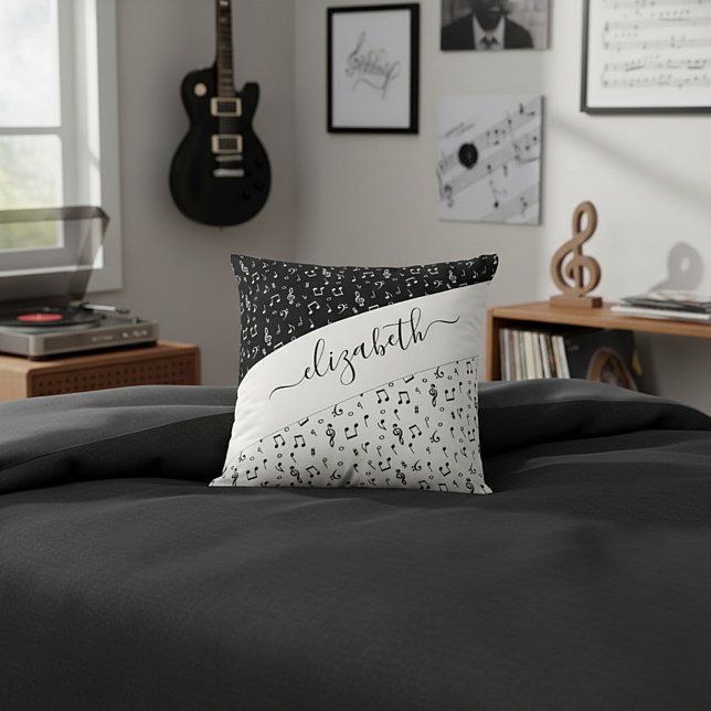 Personalisierte Schwarzweiß-Musik Kissen (Von Creator hochgeladen)