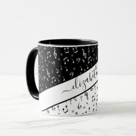 Personalisierte Schwarzweiß-Musik Tasse