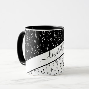 Personalisierte Schwarzweiß-Musik Tasse