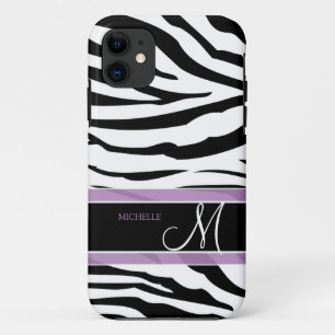 Personalisierte Schwarzweiss-Zebra-Streifen Case-Mate iPhone Hülle