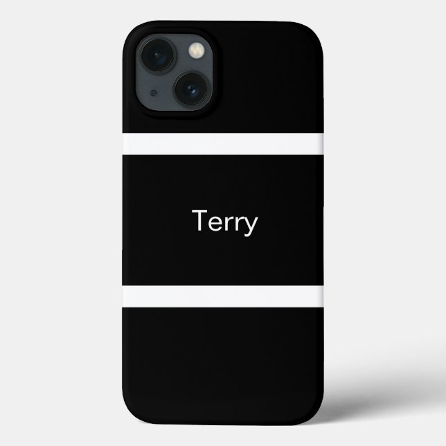 Personalisierte Schwarzweißplatte Case-Mate iPhone Hülle (Rückseite)