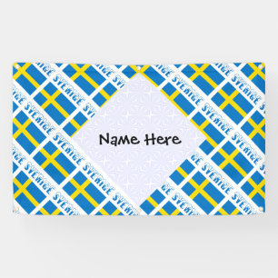 Personalisierte Schweden Flagge Tiled Banner