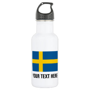 Personalisierte schwedische Flaggenwasserflaschen Edelstahlflasche