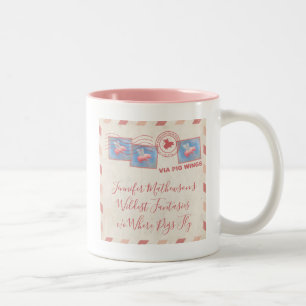 Personalisierte Schweinepest Zweifarbige Tasse